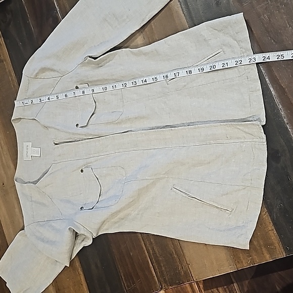 CHICO'S Linen Lightweight Shacket Size XS - Picture 7 of 10